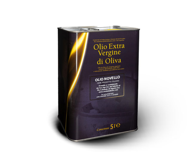 Novello Oil - Italian Extra Virgin Olive Oil Tin 5 L.