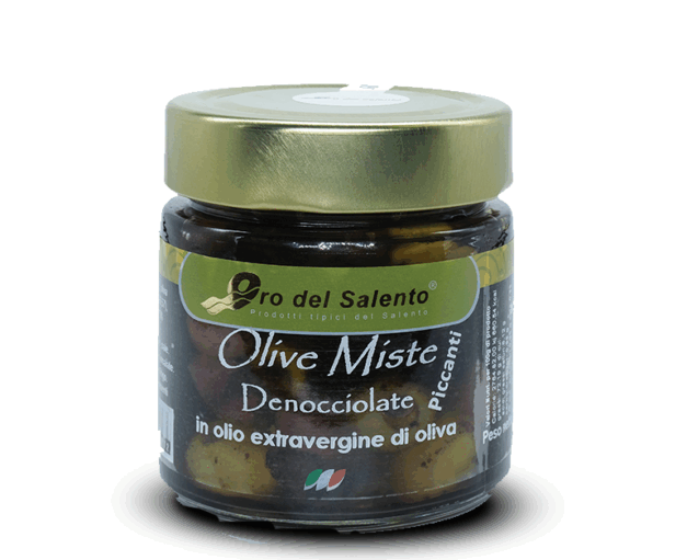 Olive miste denocciolate vaso in vetro da 230gr