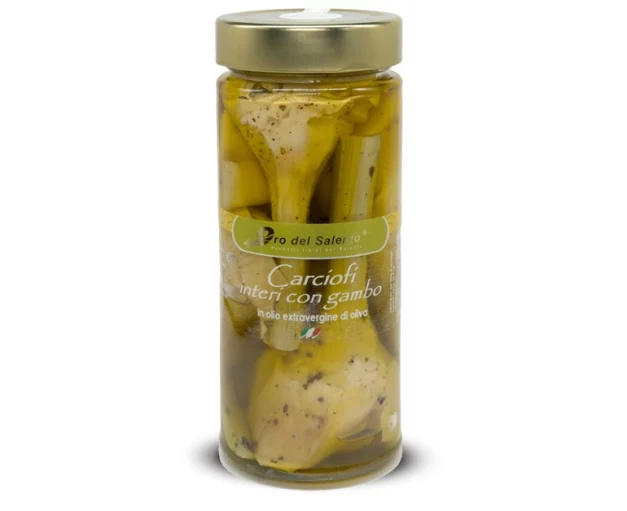 carciofi interi con gambo in olio extravergine