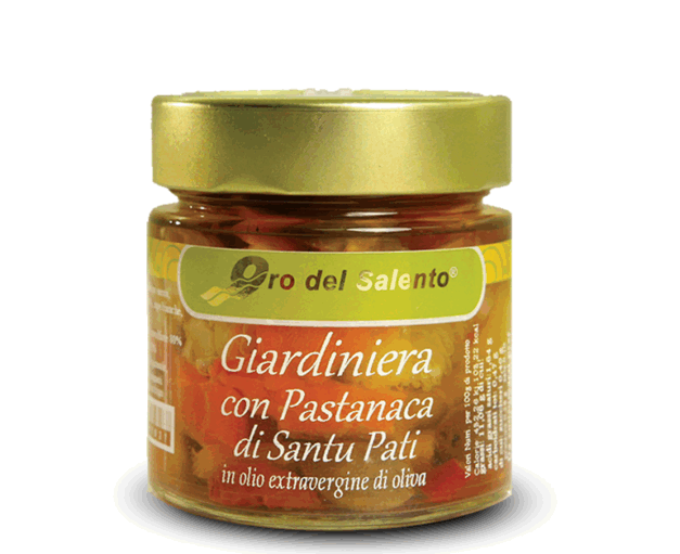 Giardiniera con Pastanaca di Santu Pati in vaso di vetro da 230Gr