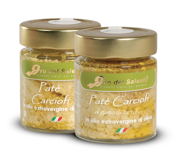 pate di carciofi e pate di carciofi al gusto di tartufo