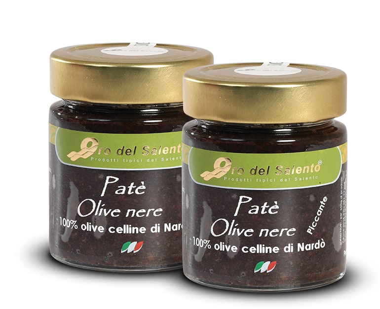 Patè di Olive nere cellina di nardò tradizionale e piccanti